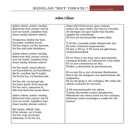 Adon+olam | PDF