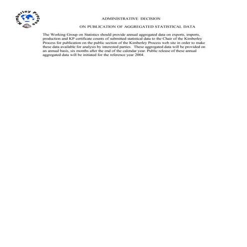 2004 Ad on Publication of Aggregated Statistical Data