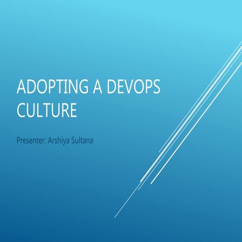 Adopting a DevOps Culture 