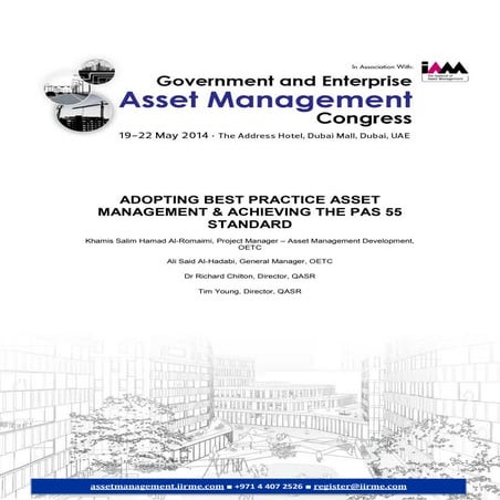 Adopting best practice asset management