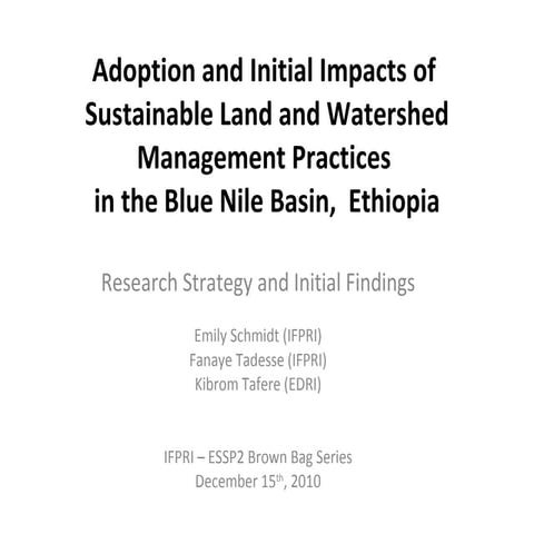 Adoption and initial impacts of sustainable land and watershed management pra...