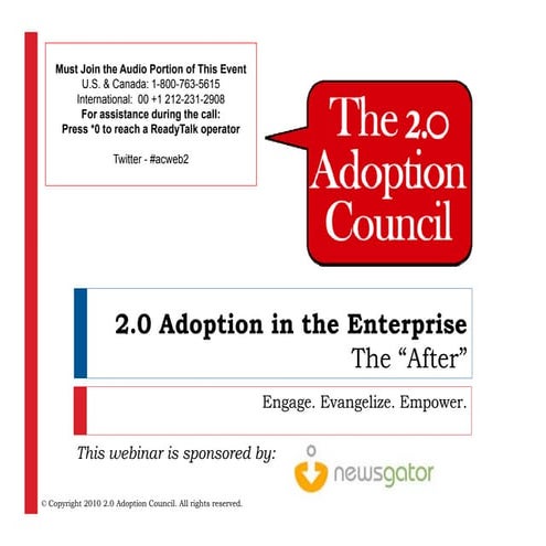 2.0 Adoption in the Enterprise - The After
