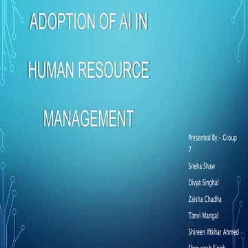 Adoption of ai in human resource management