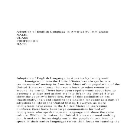 Adoption of English Language in America by ImmigrantsNAM.docx
