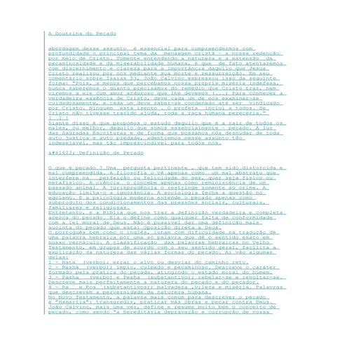 A doutrina do pecado