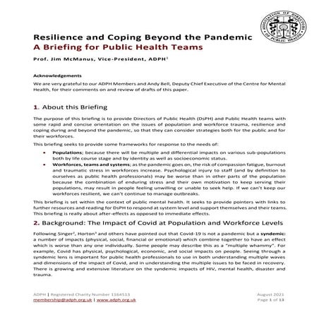 Resilience and coping beyond the pandemic | PDF