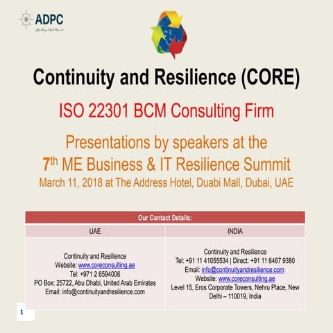 BCM and Crisis Management in Ports | PPTX