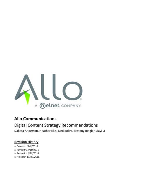 Integrated Communications Summer Internship 2016 | PDF