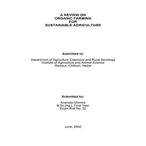 Organic Farming of Vegetables In India | PDF