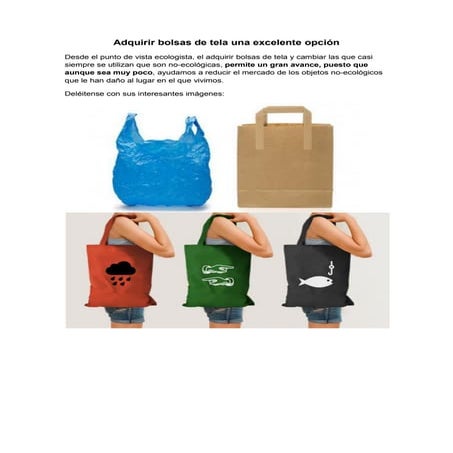 Adquirir bolsas de tela una excelente opcion