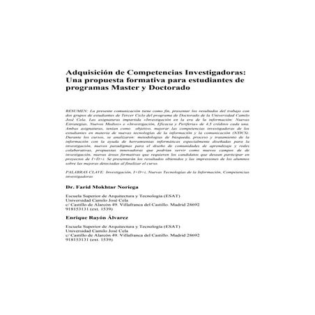 Adquisición de Competencias Investigadoras