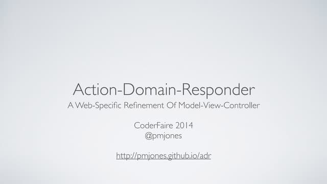Action-Domain-Responder: A Web-Specific Refinement of Model-View-Controller