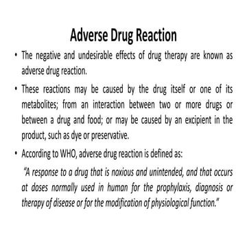 Adverse Drug Reactions Ppt