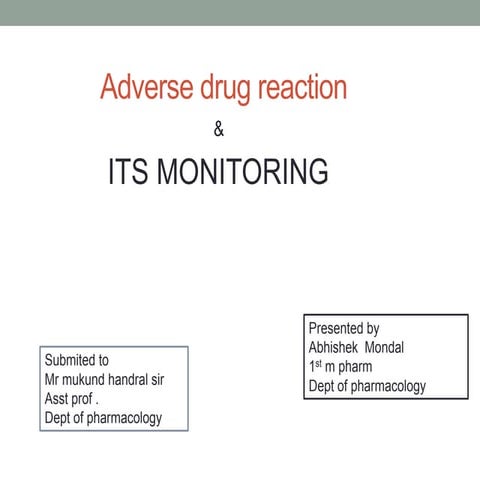 ADR AND ITS MONITORING | PPT