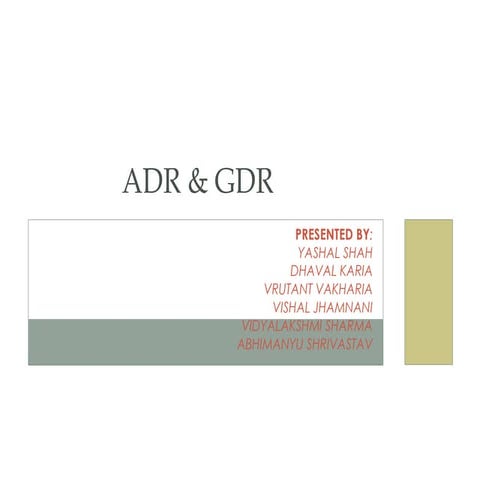 ADR and GDR