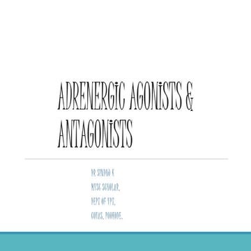 Adrenergic agonists & antagonists in veterinary medicine 