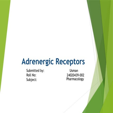 Adrenergic receptors | PPTX