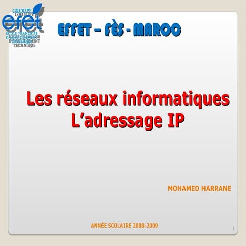 Définir un plan d'Adressage IP cours et TP | PPT