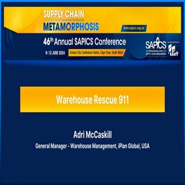 Warehouse Rescue 911: Crisis Management & Recovery for Distribution Centres