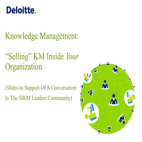 Selling knowledge management services in your organization