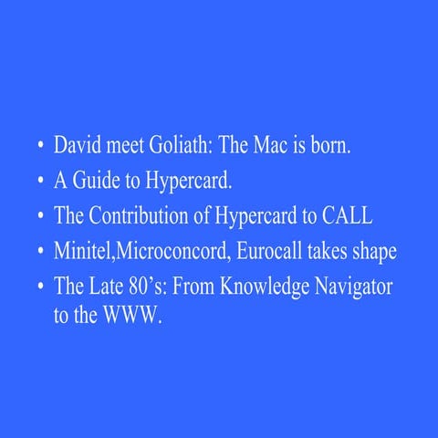 HyperCard Presentation. CALL.