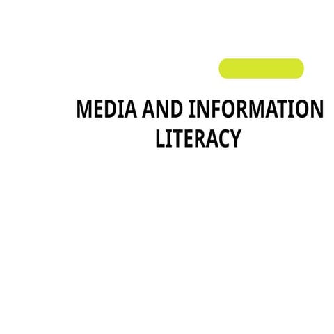 Media and Information Literacy Slides 12 | PPTX