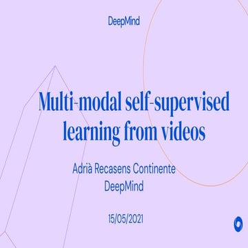 Adria Recasens, DeepMind – Multi-modal self-supervised learning from videos