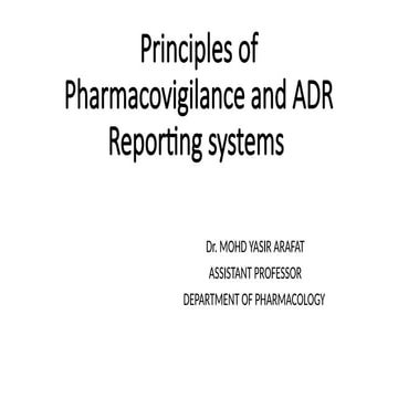 Pharmacovigilance and Method of ADR reporting | PPTX