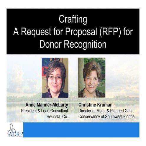 Crafting a Request for Proposal (RFP) for Donor Recognition