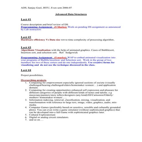 Advanced Data Structures 2007 | PDF | Computer Software and ...
