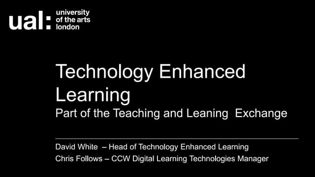 Presentation about TeL to Academic Development & Support staff