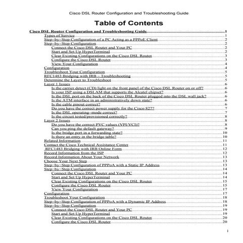 Adsl Trabelshooting Guide