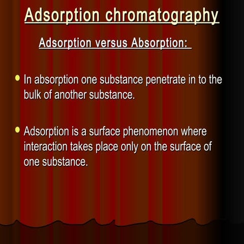 Adsorption chromatography