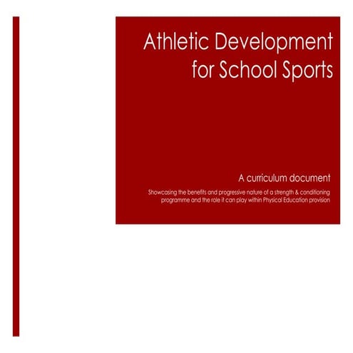 Athletic Development for School Sports Brochure