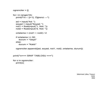 Python Program for Student Grade Calculation and Status Display | DOCX