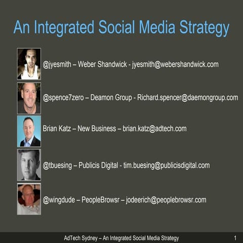 PeopleBrowsr Adtech Sydney - An Integrated Social Media Strategy