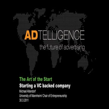 Lecture Entrepreneurship -The Art of the Start - How to start a Venture Capit...