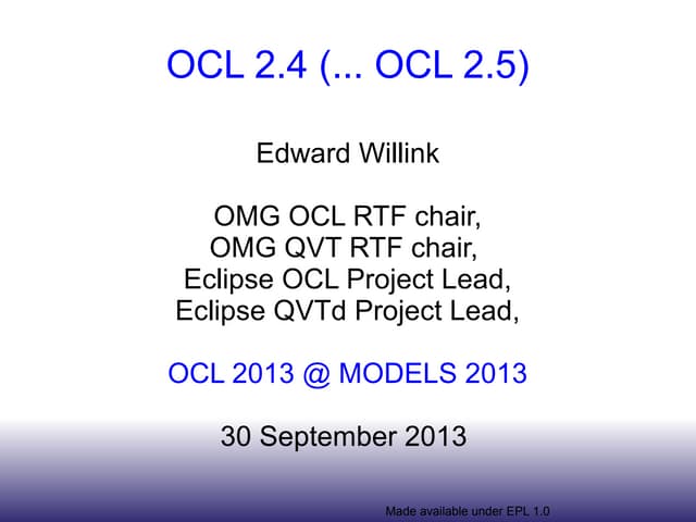 OCL 2.4. (... 2.5)