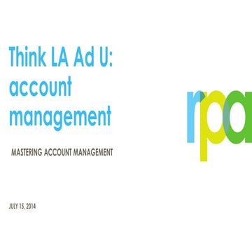 thinkLA AdU: Account Management Presentation Slides