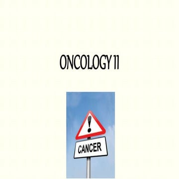 Adult health nursing oncology prevention and management