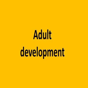 Adult development | PDF