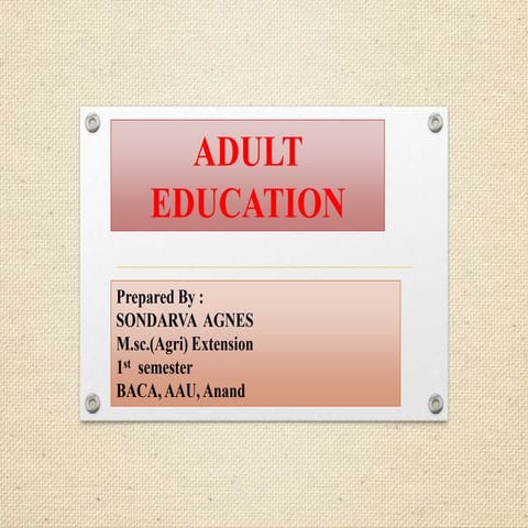 Adult education