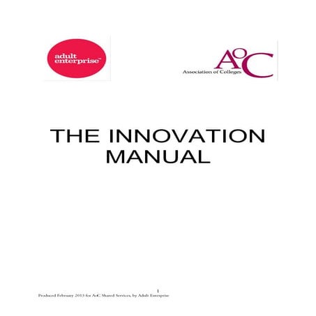 Adult Enterprise Innovation Manual 