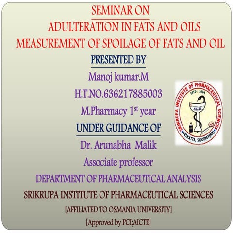 Adulteration in fats