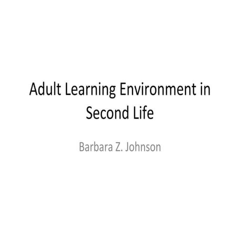 Adultlearningenvironments