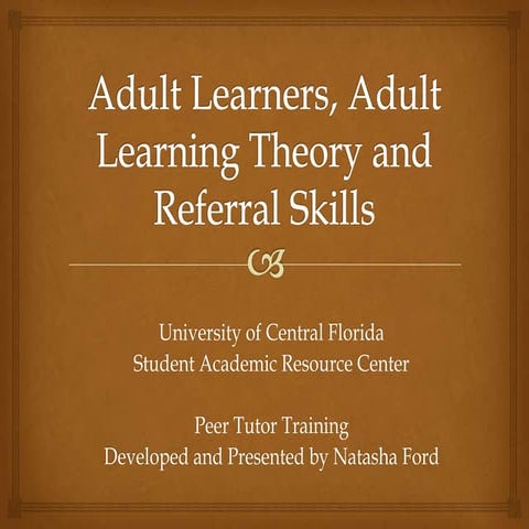 Adult learning theory | PPT