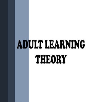 Adult Learning Theory by rakkis group ppt