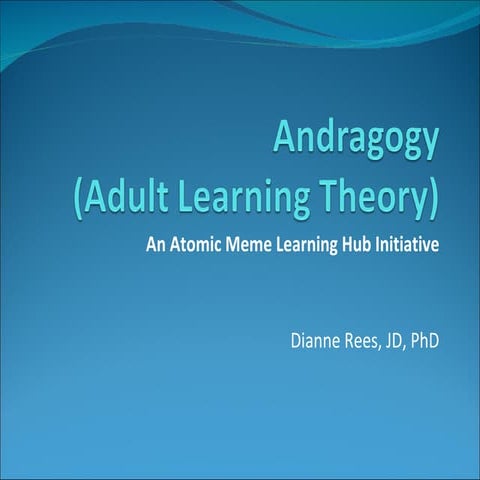 Adult learning theory principles and practice