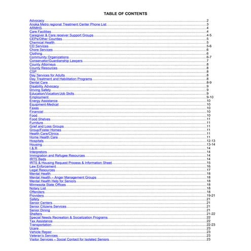 Adult Services Resources