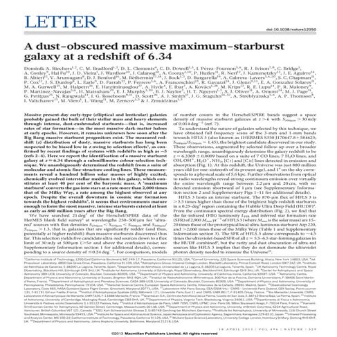 A dust obscured_massive_maximum_starburst_galaxy_at_a_redshift_634